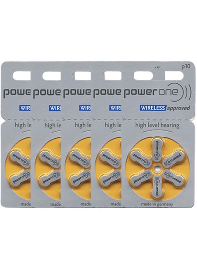 30-Pieces Powerone Wireless Approved (Size 10) Hearing Aid 1.45V Batteries